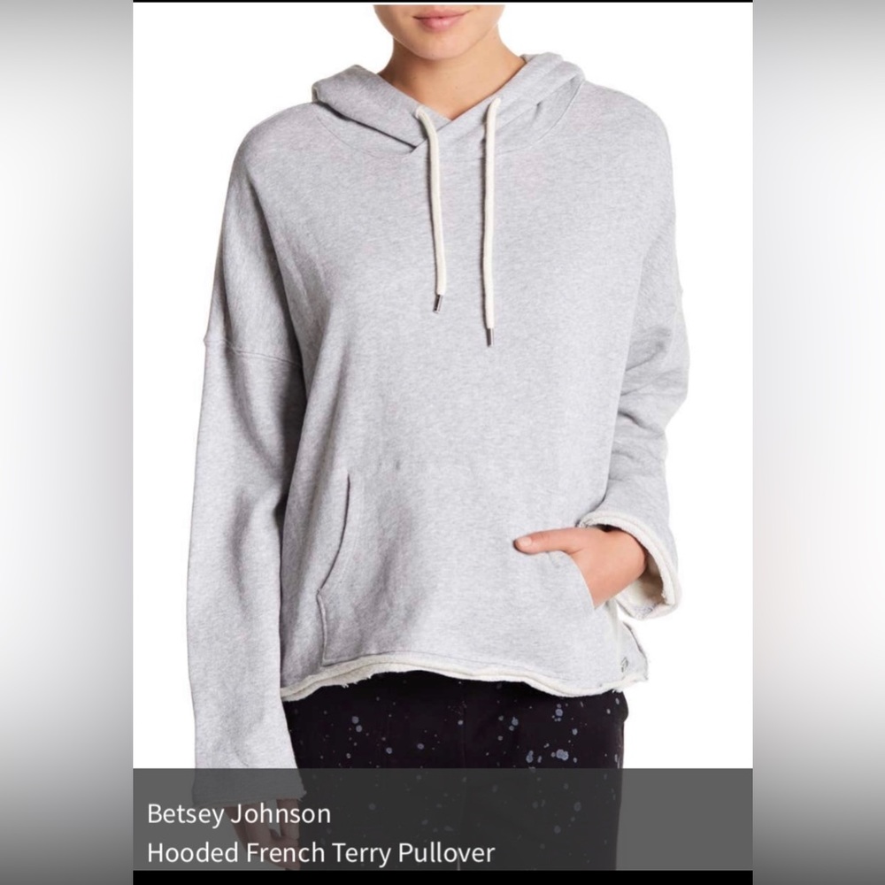 BNWT Betsey Johnson raw hem stylish flare sleeve hoodie size small PRICE FIRM - Picture 1 of 13